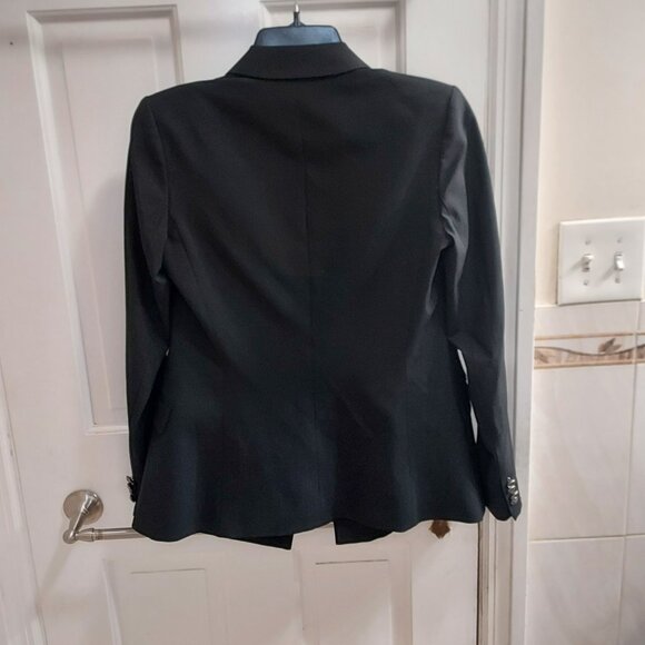 Theory Black Oversized Silver Embossed Button Blazer - Picture 8 of 8